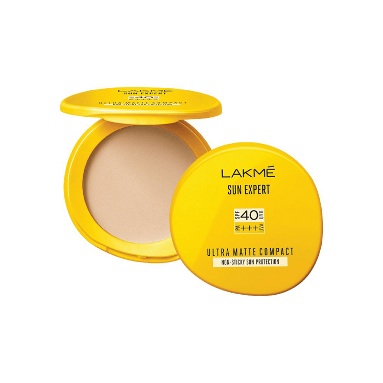How about a compact that gives you Sun Protection? Lakmé Sun Expert brings your daily sunscreen now in a Compact with SPF 40, which is light, non sticky and gives a matte finish so that you can use it all year round. The long-wear SPF 40 matte powder evenly spreads on skin, forming a high coverage layer that blocks sun’s harmful rays. Sun protection that lasts for long. SPF 40 shields from UVB rays that cause sunburns. PA+++ shields from UVA rays that cause dark spot, premature ageing and skin darkening. Step out with matte & non-sticky sun protection everyday. Available in a universal shade designed for all skin tones. It is dermatologically tested and suitable for all skin types. So it’s coverage + Sun protection for you, all together in Lakmé Sun Expert Ultra Matte Compact. So, What are you waiting for – grab the best protection under the sun and say goodbye to sun damage! Lakmé Sun Expert- Your expert sunscreen;rupacosmetics