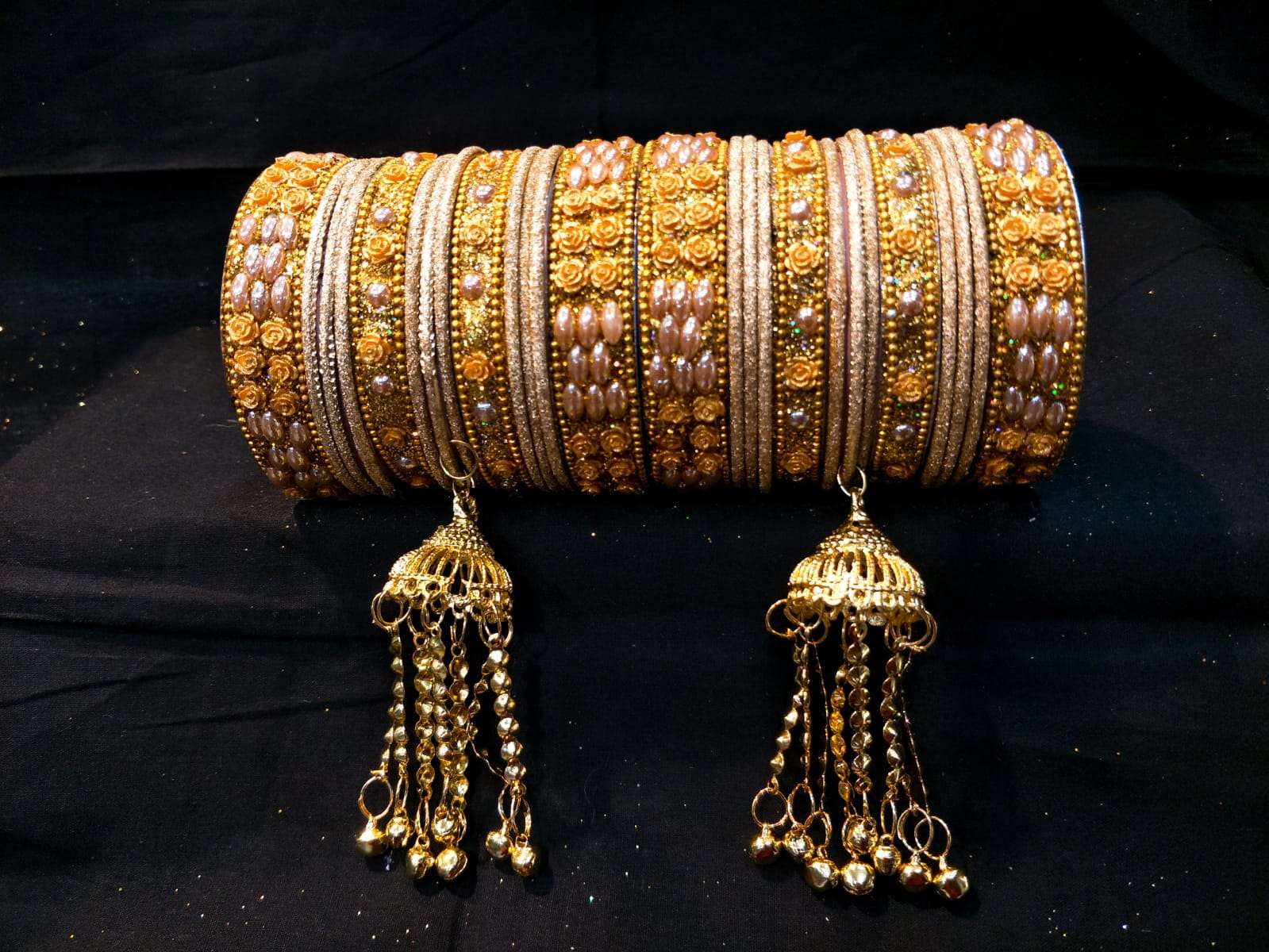 Gorgeous Multiple Stone Bangles Curi for Women gold plated - Image 2
