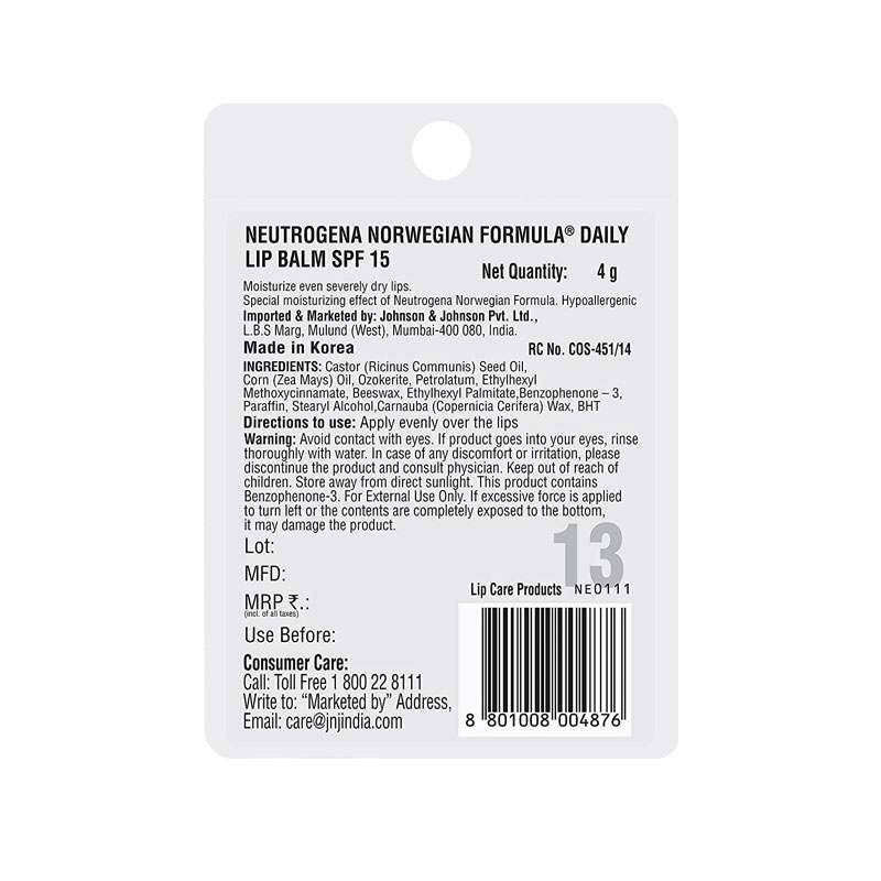 Neutrogena Norwegian Formula Lip Moisturizer SPF 15
(4gm) - Image 5