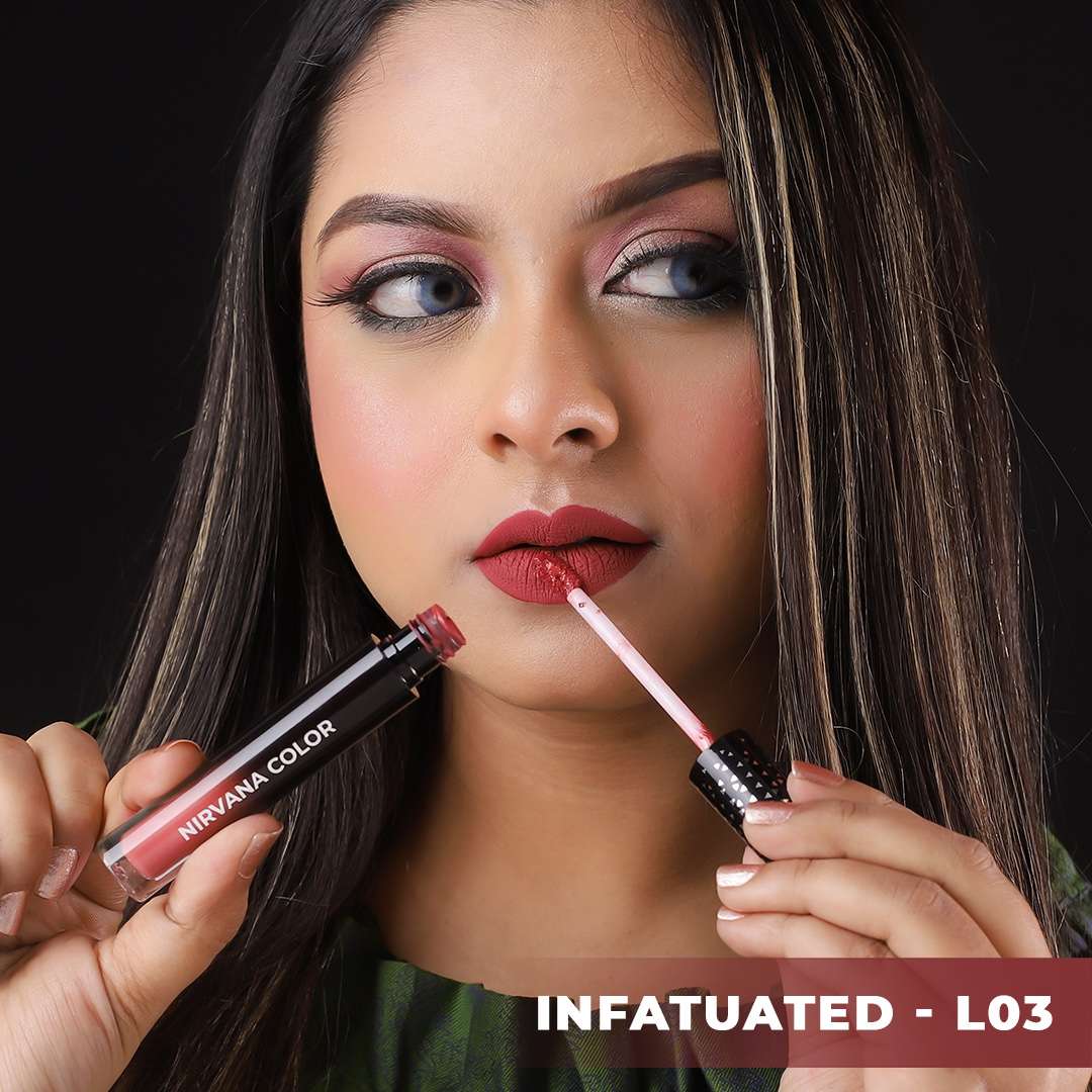 Nirvana Color Liquid Matte Lipstick - Infatuated L03
(5ml) - Image 10