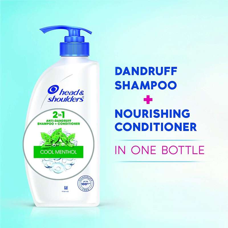 Head & Shoulders 2-in-1 Cool Menthol Anti Dandruff Shampoo + Conditioner for Women & Men
(650ml) - Image 7