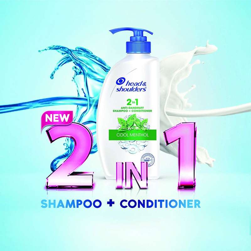 Head & Shoulders 2-in-1 Cool Menthol Anti Dandruff Shampoo + Conditioner for Women & Men
(650ml) - Image 8