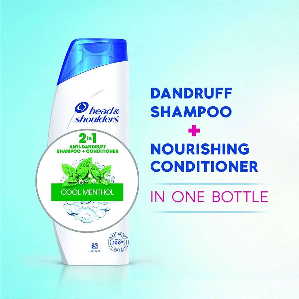 Head & Shoulders 2-in-1 Cool Menthol Anti Dandruff Shampoo + Conditioner for Women & Men(340ml) - Image 6