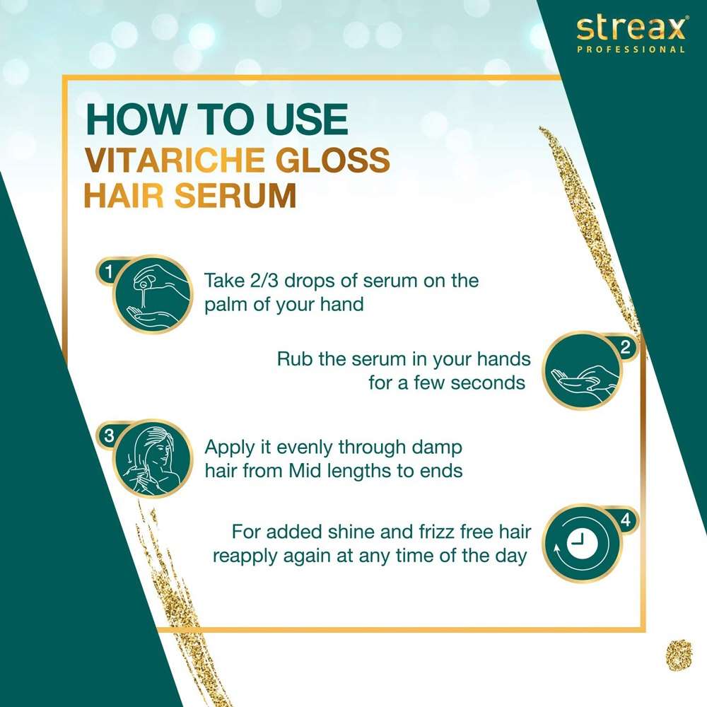 Streax Vitariche Gloss Hair Serum(100ml) indian - Image 3