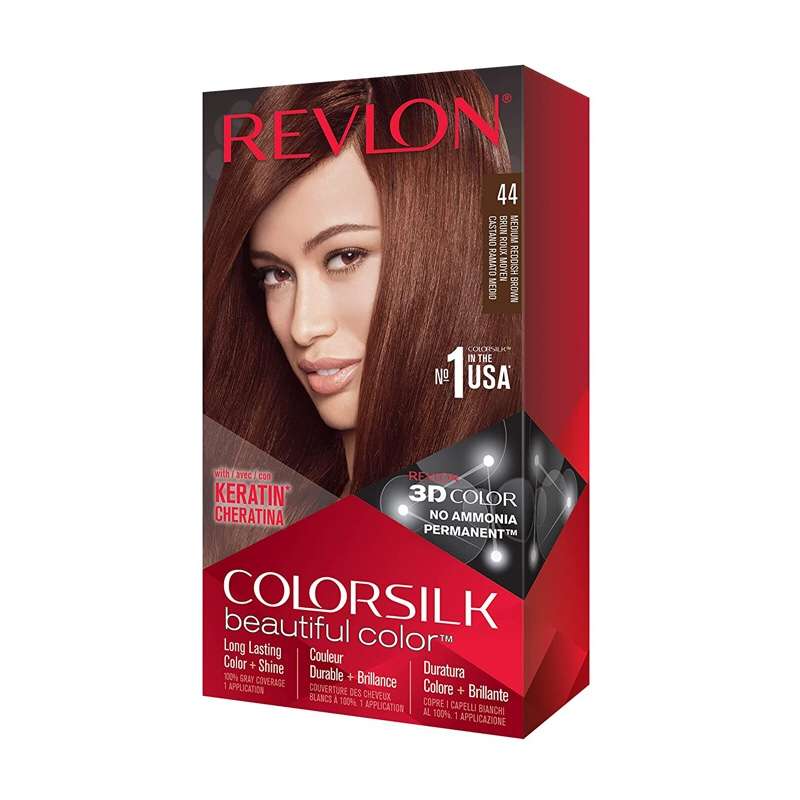 Revlon Color Silk beautiful hair Color 44 Medium Redish Brown - Image 2